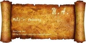 Már Adony névjegykártya